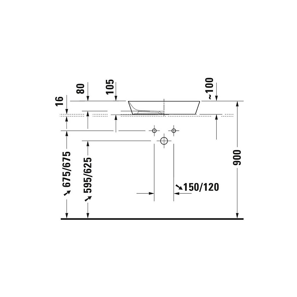 Duravit Cape Cod Aufsatzbecken 550mm, Weiß Hochglanz, DuraCeram, Rechteckig, ohne Ü... DURAVIT-2347550000 4053424587608 (Abb. 7)
