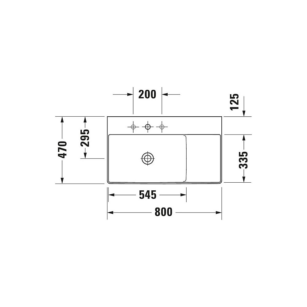 Duravit DuraSquare Waschtisch 470x800x145mm, WonderGliss, Weiß Hochglanz, Rechteck... DURAVIT-23488000701 4053424611549 (Abb. 2)