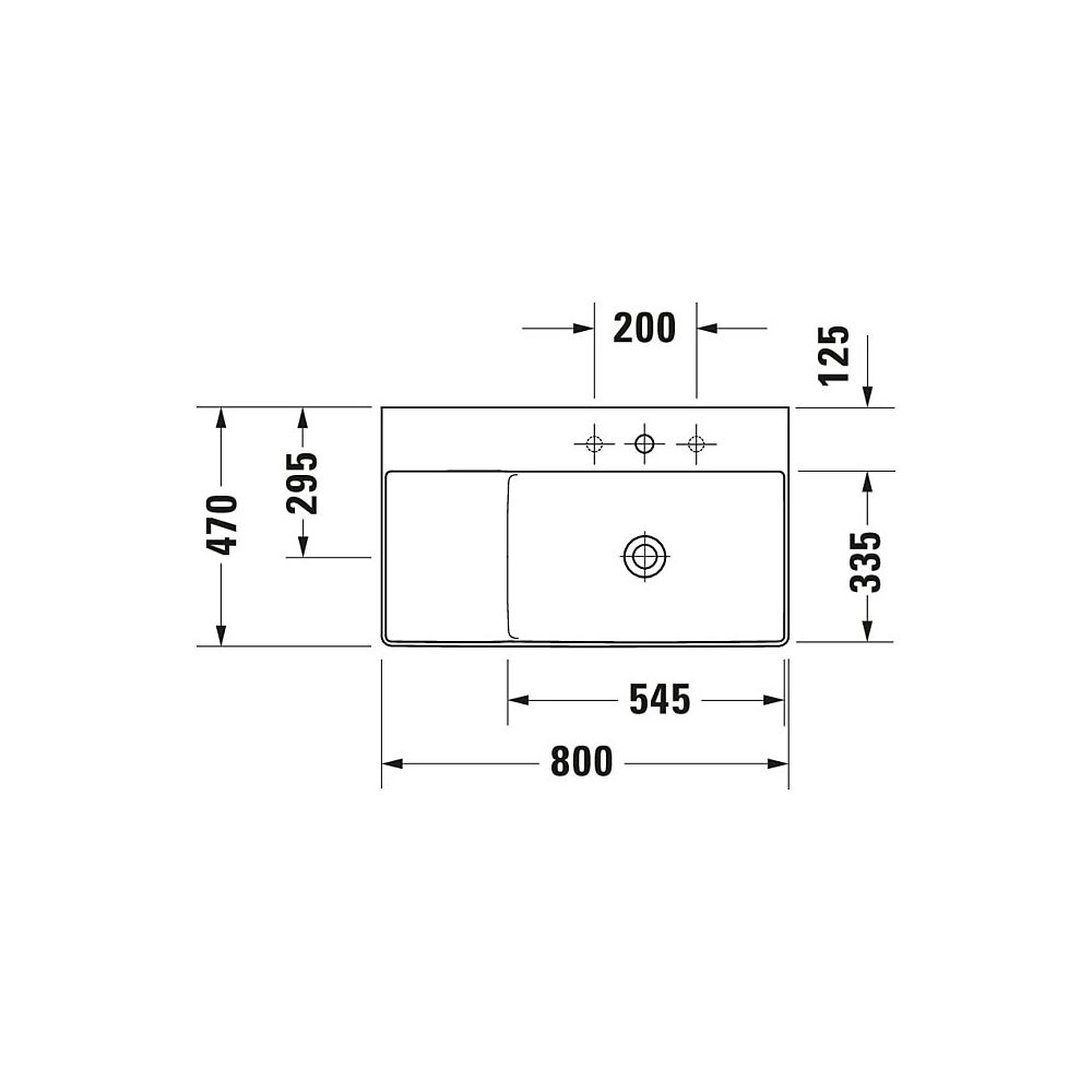 Duravit DuraSquare Waschtisch 470x800x145mm, WonderGliss, Weiß Hochglanz, Rechteck... DURAVIT-23498000791 4053424611723 (Abb. 2)