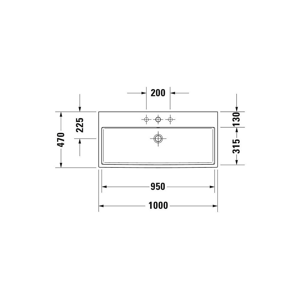 Duravit Vero Air Waschtisch 470x1000x170mm wh Weiß Hochglanz, Rechteckig, WonderG... DURAVIT-23501000001 4053424115276 (Abb. 18)