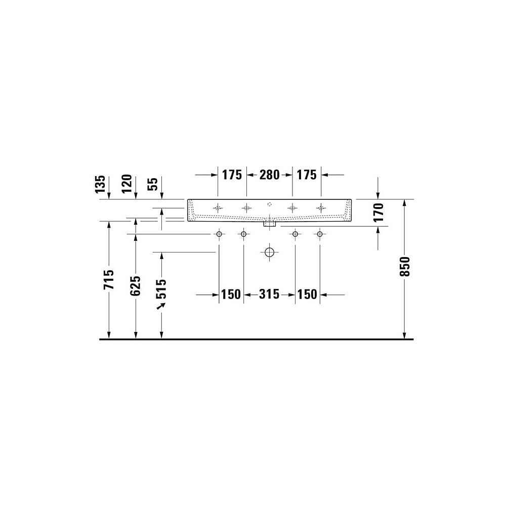 Duravit Vero Air Waschtisch 470x1000x170mm wh Weiß Hochglanz, Rechteckig, WonderG... DURAVIT-23501000001 4053424115276 (Abb. 23)