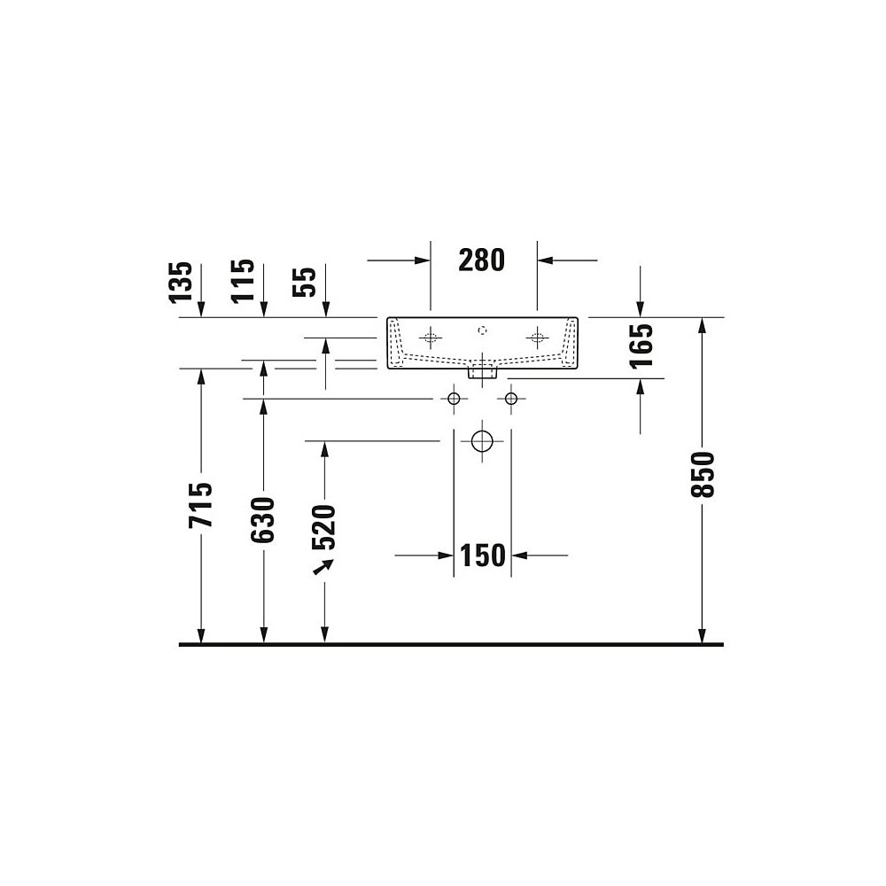 Duravit Vero Air Waschtisch 470x500x165mm wandhängend, Weiß Hochglanz, Rechteckig, ... DURAVIT-2350500070 4053424120553 (Abb. 3)