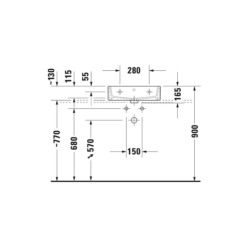 Duravit Vero Air Waschtisch 470x500x165mm wandhängend, Weiß Hochglanz, Rechteckig, ... DURAVIT-2350500070 4053424120553 (Abb. 4)