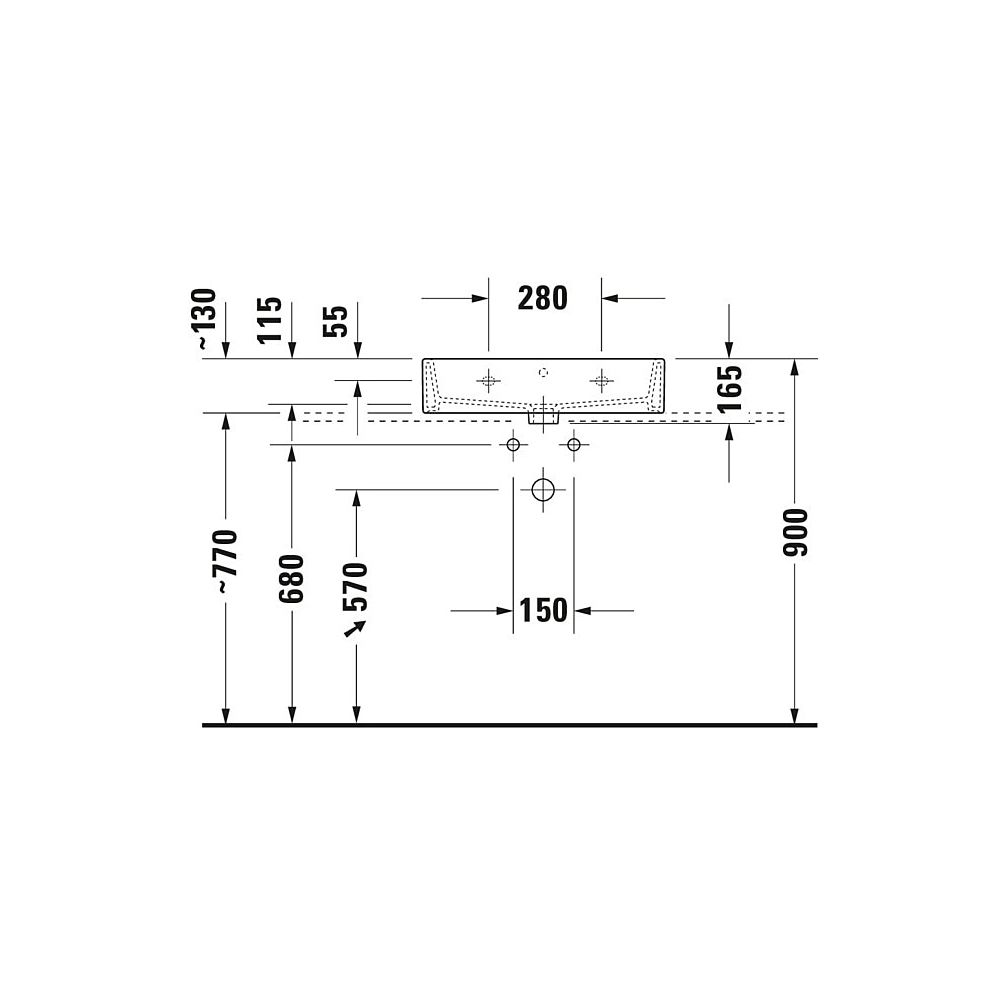 Duravit Vero Air Waschtisch 470x600x165mm wandhängend, Weiß Hochglanz, Rechteckig, ... DURAVIT-2350600060 4053424091952 (Abb. 9)