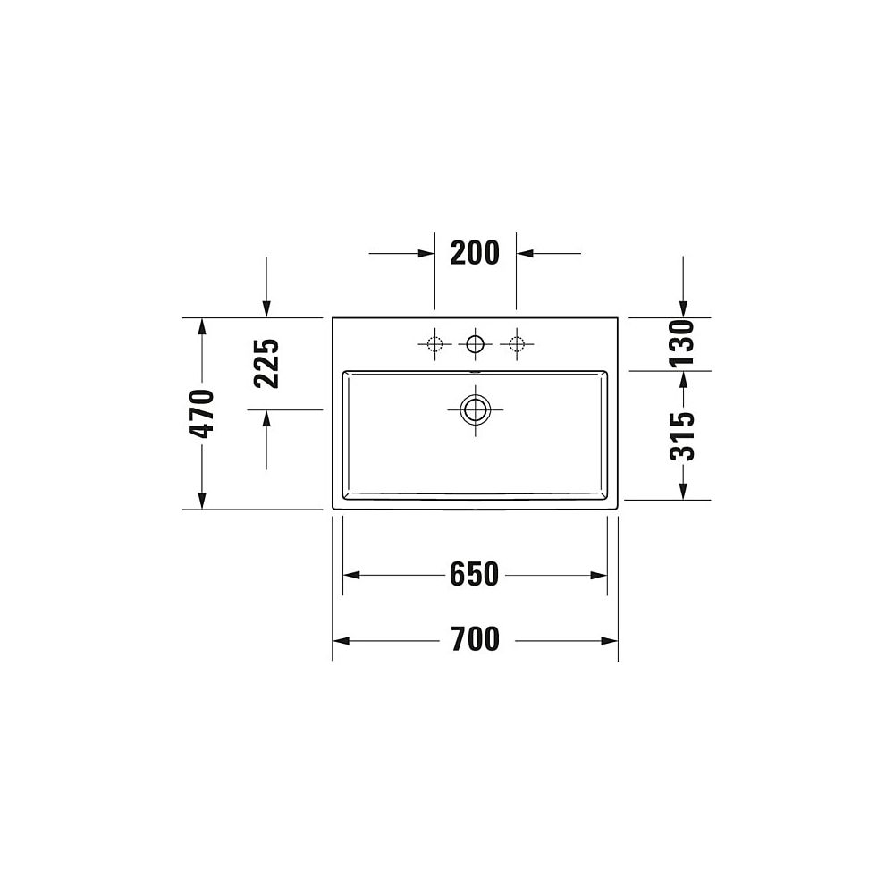 Duravit Vero Air Waschtisch 470x700x165mm wh Weiß Hochglanz, Rechteckig, WonderGli... DURAVIT-23507000411 4053424180366 (Abb. 5)