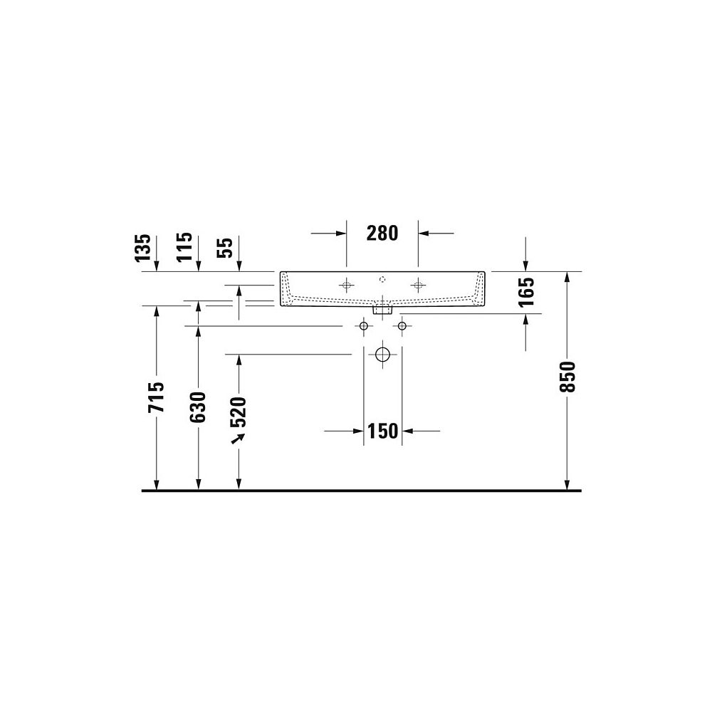 Duravit Vero Air Waschtisch 470x800x165mm wandhäng., Weiß Hochglanz, Rechteckig, 1... DURAVIT-2350800000 4053424120911 (Abb. 28)