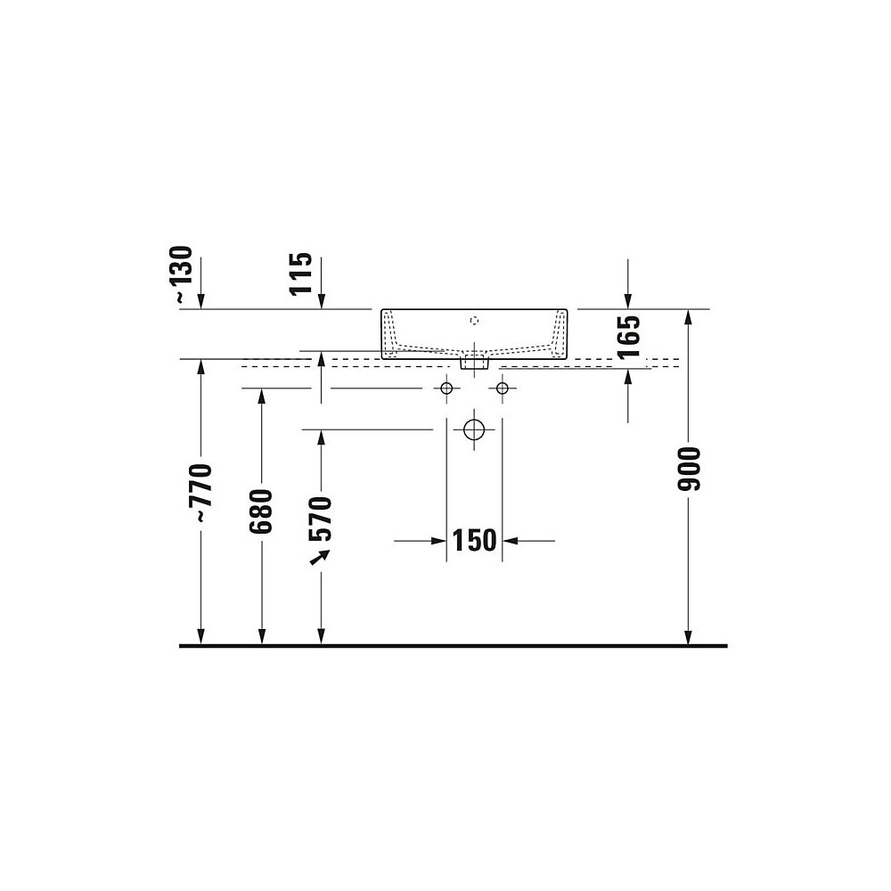 Duravit Vero Air Aufsatzbecken 500mm, Weiß Hochglanz, Rechteckig, mit HLB ohne Über... DURAVIT-2352500070 4053424188768 (Abb. 3)