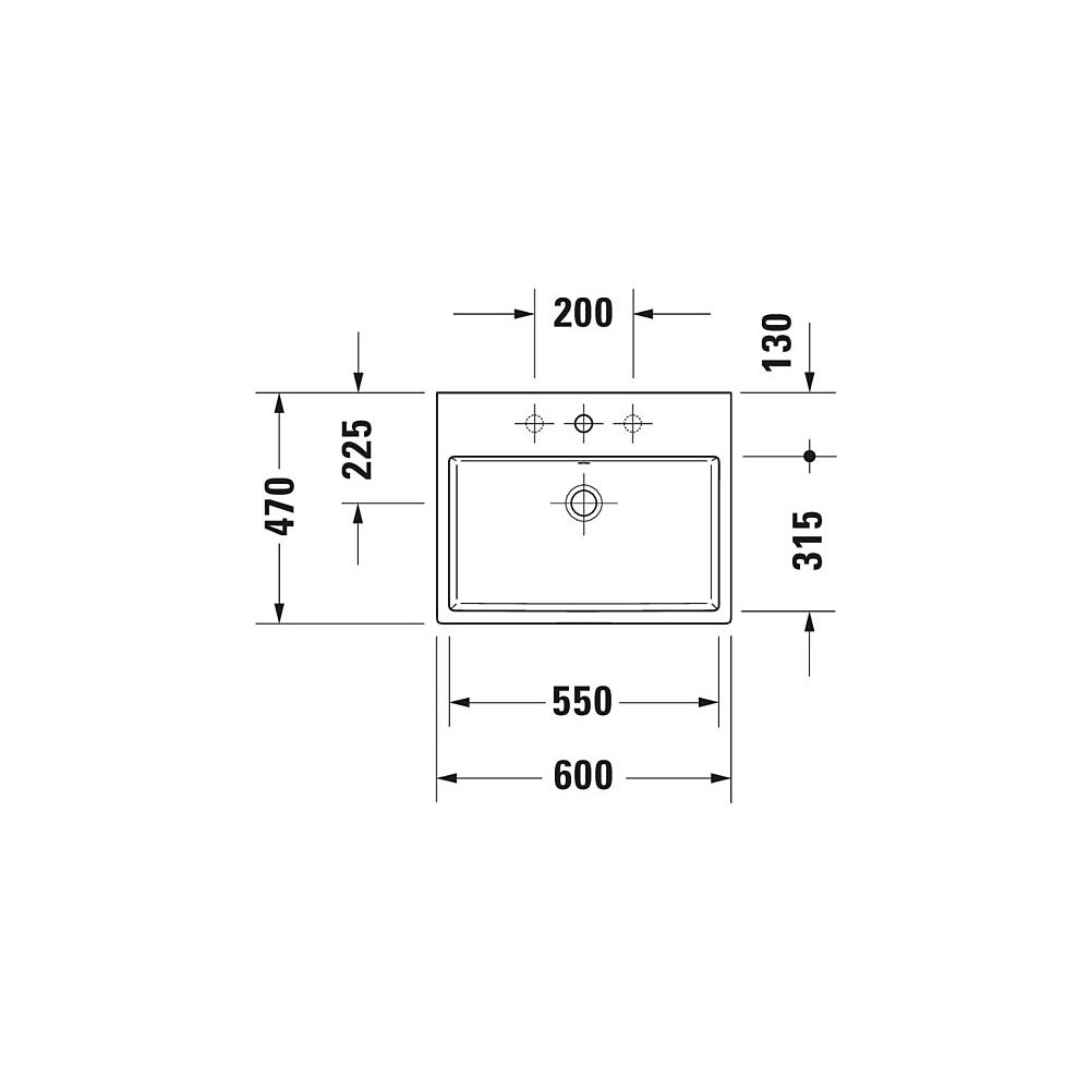 Duravit Vero Air Aufsatzbecken 600mm, Weiß Hochglanz, WonderGliss, Rechteckig, mit... DURAVIT-23526000701 4053424139494 (Abb. 2)