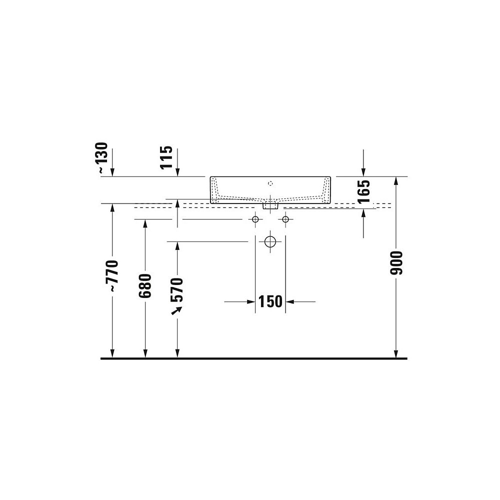 Duravit Vero Air Aufsatzbecken 600mm, Weiß Hochglanz, WonderGliss, Rechteckig, mit... DURAVIT-23526000701 4053424139494 (Abb. 3)