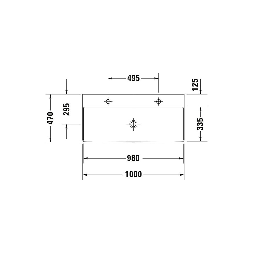 Duravit DuraSquare Waschtisch 470x1000x145mm, DuraCeram, Weiß Hochglanz, Rechteckig... DURAVIT-2353100079 4053424324296 (Abb. 5)
