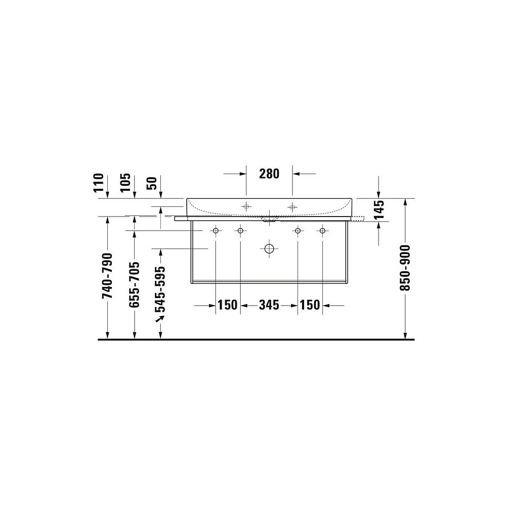 Duravit DuraSquare Metallkonsole 451x1063x400mm, Mattschwarz, unter Waschtisch mit ... DURAVIT-0031044600 4053424418360 (Abb. 5)