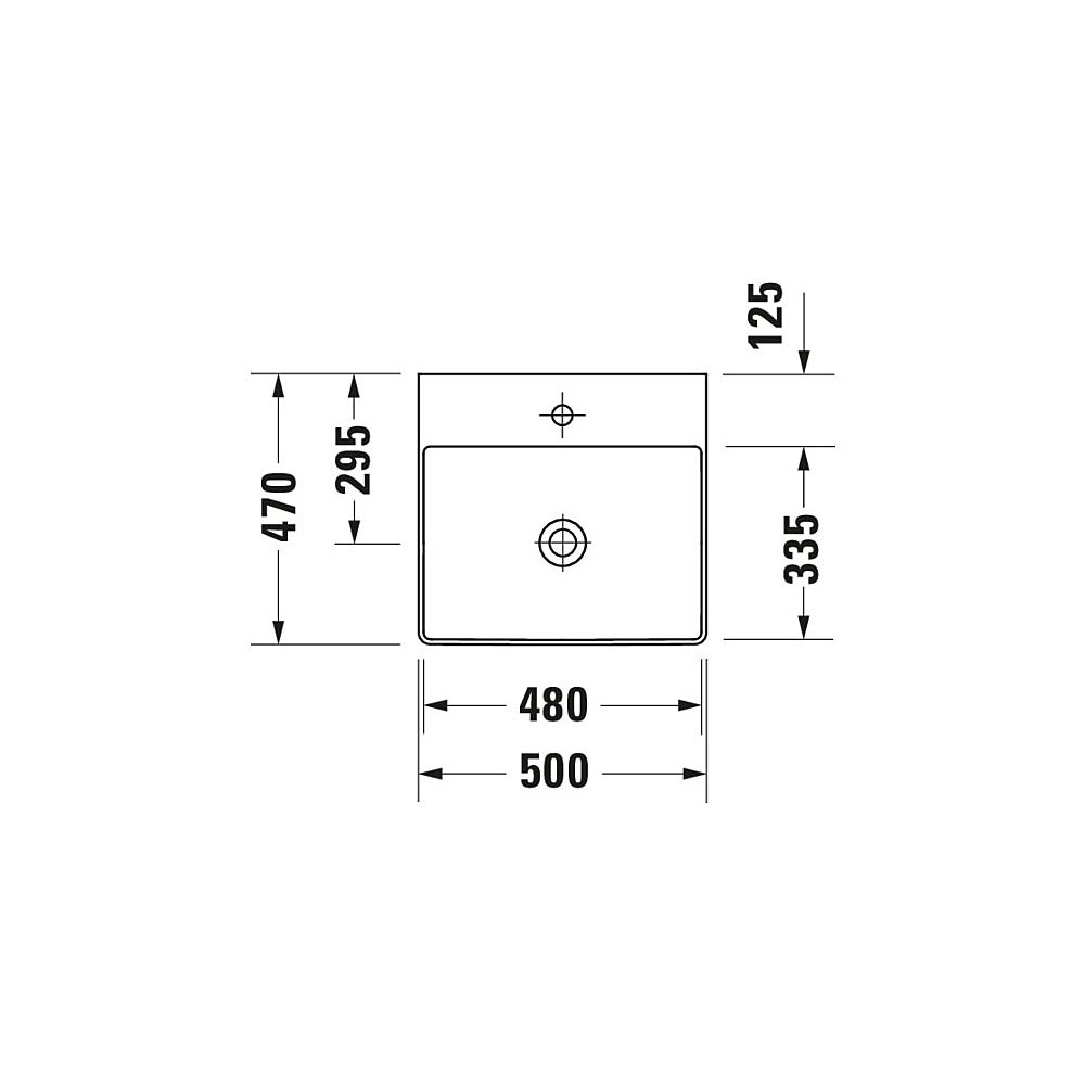 Duravit DuraSquare Waschtisch 470x500x145mm, DuraCeram, Weiß Hochglanz, Rechteckig... DURAVIT-2353500041 4053424611853 (Abb. 17)