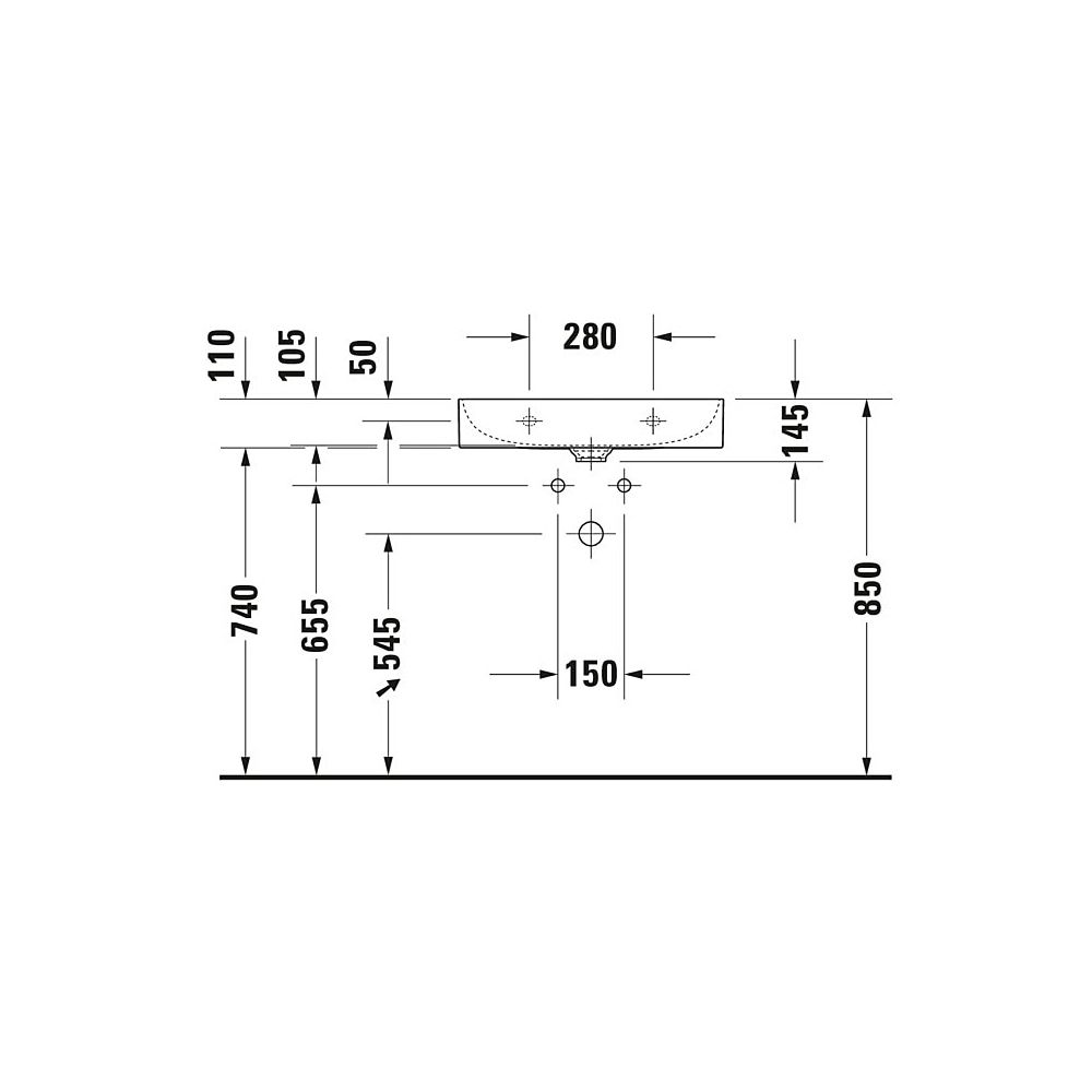 Duravit DuraSquare Waschtisch470x600x145mm wandh. Weiß Hochglanz, Rechteckig, Dura... DURAVIT-2353600041 4053424151076 (Abb. 22)