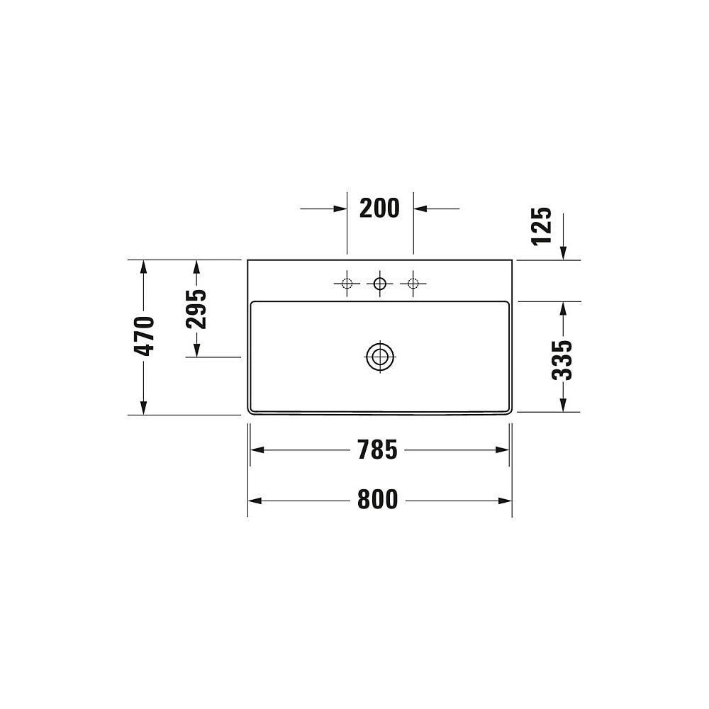 Duravit DuraSquare Waschtisch 470x800x145mm, DuraCeram, Weiß Hochglanz, Rechteckig,... DURAVIT-2353800071 4053424502731 (Abb. 9)