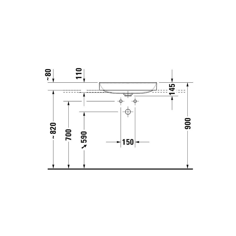 Duravit DuraSquare Aufsatzbecken 600mm, Weiß Hochglanz, DuraCeram, Rechteckig, mit... DURAVIT-2354600041 4053424151212 (Abb. 13)