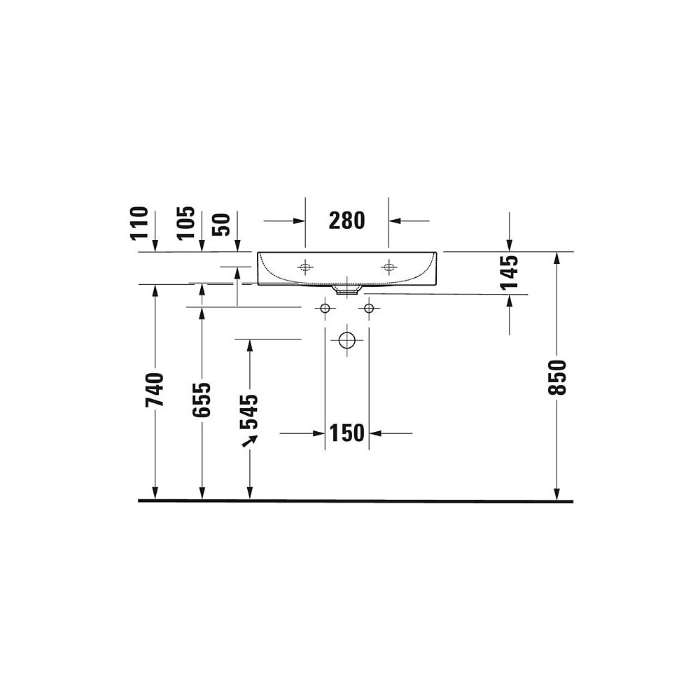 Duravit DuraSquare Waschtisch 400x600x145mm, Compact, DuraCeram, Weiß Hochglanz, Re... DURAVIT-2356600070 4053424497976 (Abb. 4)