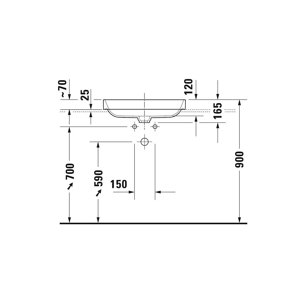 Duravit Happy D.2 Plus Aufsatzbecken 600mm, Anthrazit Matt, Rechteckig, ohne Überl... DURAVIT-2359601300 4053424702247 (Abb. 14)