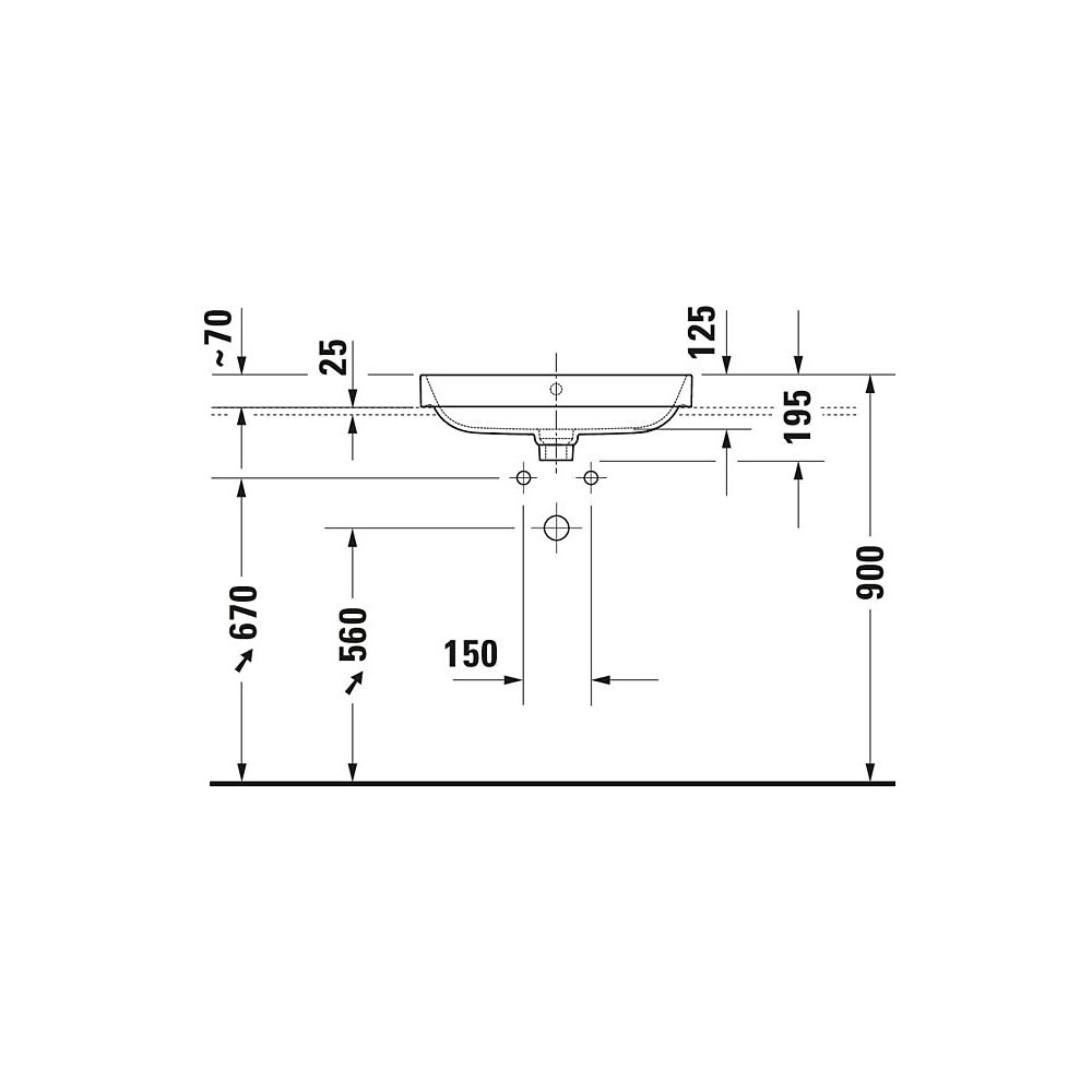 Duravit Happy D.2 Plus Aufsatzbecken 600mm, Weiß, WonderGliss, Rechteckig, mit HLB... DURAVIT-23606061601 4053424897028 (Abb. 3)