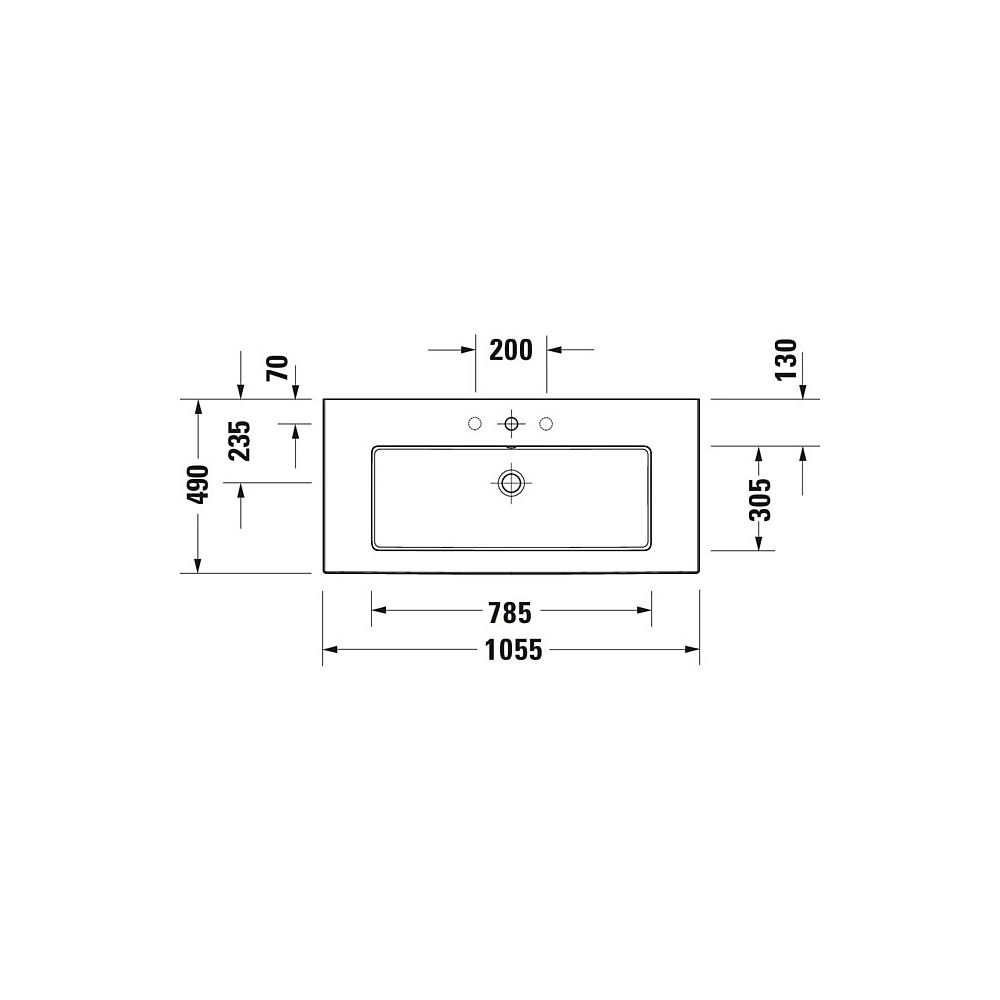 Duravit White Tulip Waschtisch 490x1055x155mm, WonderGliss, Weiß Hochglanz, Rechte... DURAVIT-23631000601 4053424980072 (Abb. 9)