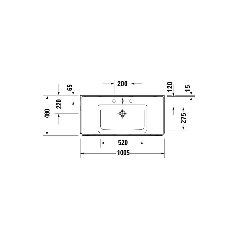 Duravit D-Neo Waschtisch 480x1005x160mm wandhäng., Weiß Hochglanz, Rechteckig, 1 W... DURAVIT-2367100000 4063382016096 (Abb. 12)