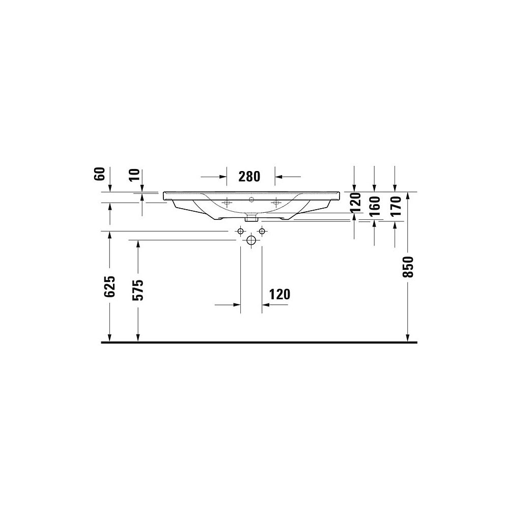 Duravit D-Neo Waschtisch 480x1005x160mm wandhäng., Weiß Hochglanz, Rechteckig, 1 W... DURAVIT-2367100000 4063382016096 (Abb. 13)