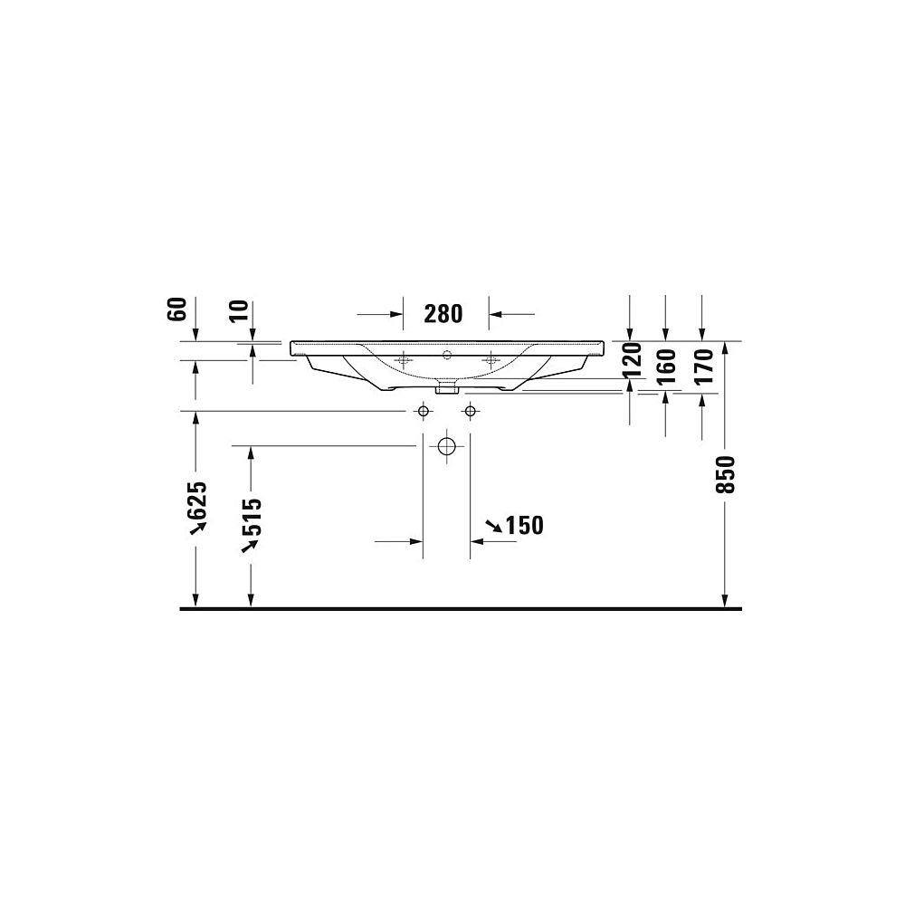 Duravit D-Neo Waschtisch 480x1005x160mm wandhäng., Weiß Hochglanz, Rechteckig, 1 W... DURAVIT-2367100000 4063382016096 (Abb. 14)