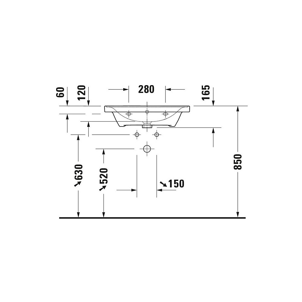 Duravit D-Neo Waschtisch 480x650x160mm, Weiß Hochglanz, Rechteckig, 1 Waschplatz/H... DURAVIT-2367650000 4063382015624 (Abb. 16)