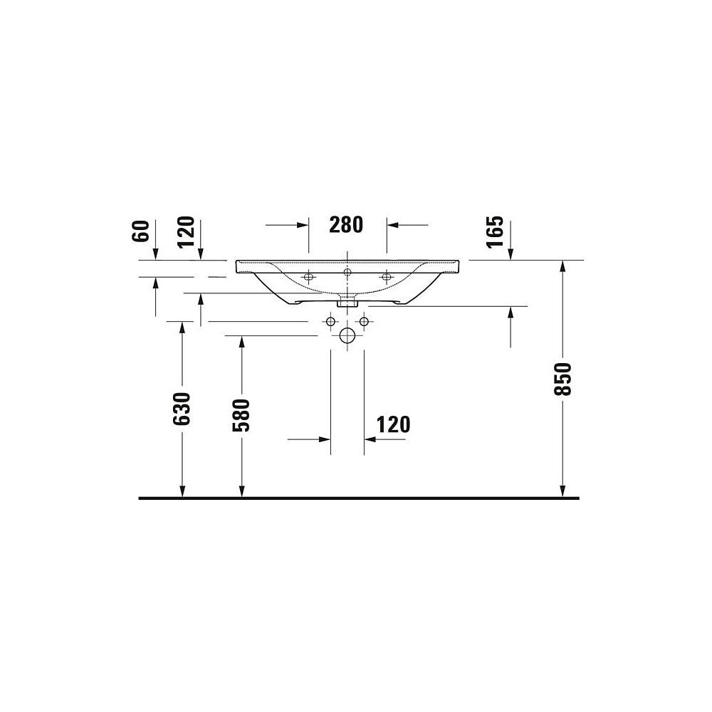 Duravit D-Neo Waschtisch 480x800x165mm, Weiß Hochglanz, Rechteckig, 1 Waschplatz/H... DURAVIT-2367800000 4053424981970 (Abb. 18)