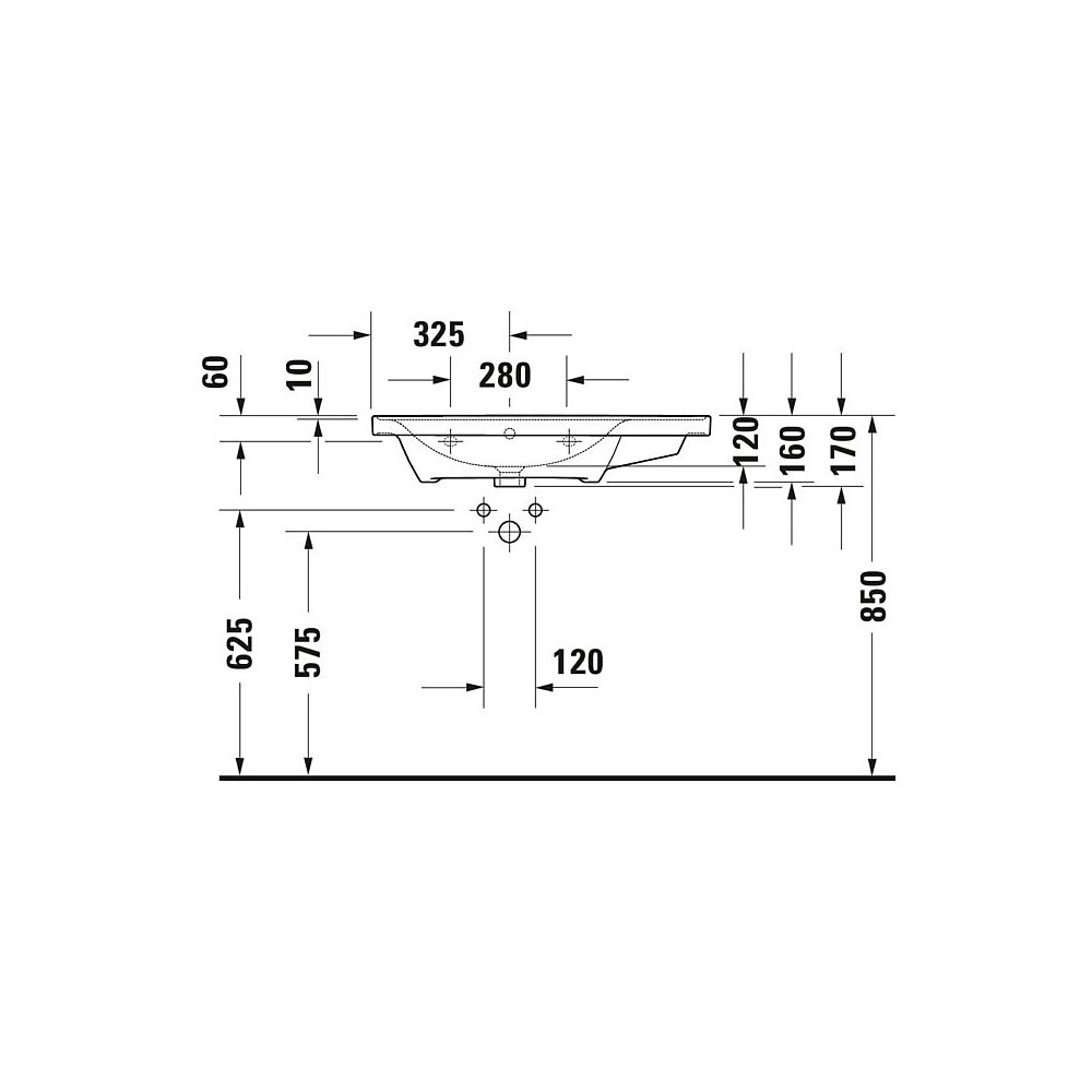 Duravit D-Neo Waschtisch 480x800x165mm, Weiß Hochglanz, Rechteckig, 1 Waschplatz L,... DURAVIT-2369800060 4063382016805 (Abb. 8)
