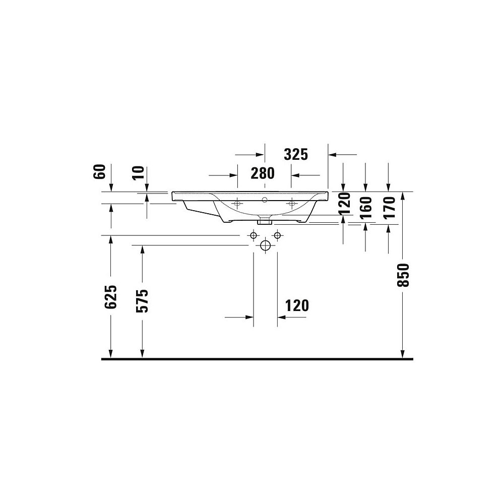 Duravit D-Neo Waschtisch 480x800x160mm, Weiß Hochglanz, Rechteckig, 1 Waschplatz R,... DURAVIT-2370800060 4063382016867 (Abb. 8)