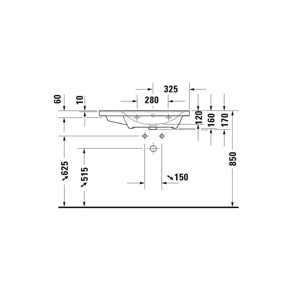 Duravit D-Neo Waschtisch 480x800x160mm, Weiß Hochglanz, Rechteckig, 1 Waschplatz R,... DURAVIT-2370800060 4063382016867 (Abb. 9)