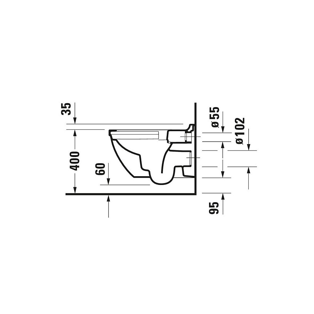 Duravit Starck 3 Wand-WC 540x365x375mm, Weiß Hochglanz, 4,5l, WonderGliss, Tiefsp... DURAVIT-25270900001 4021534984808 (Abb. 12)