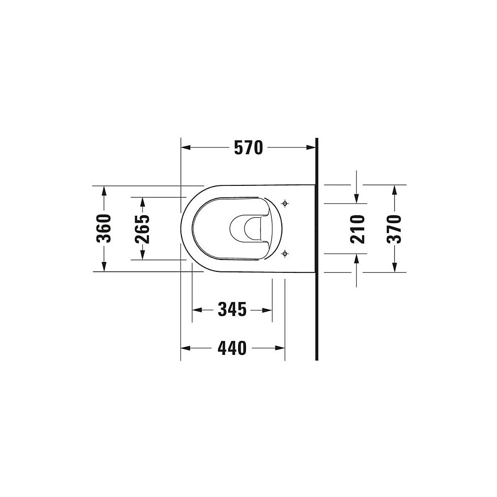 Duravit ME by Starck Wand-WC 570x370x355mm, Weiß Hochglanz, 4,5l, Tiefspüler, gesc... DURAVIT-2528090000 4021534966736 (Abb. 23)