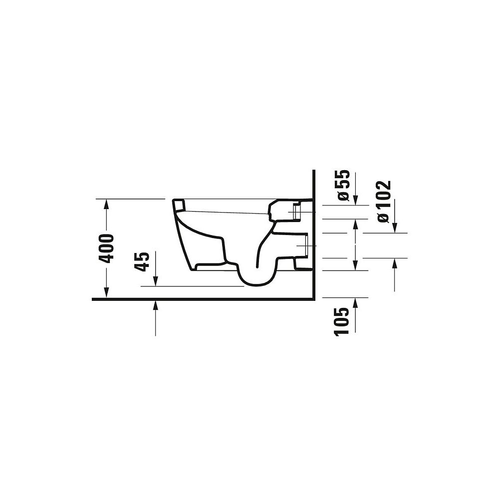 Duravit ME by Starck Wand-WC 570x370x355mm, Weiß Hochglanz, 4,5l, Tiefspüler, gesc... DURAVIT-2528090000 4021534966736 (Abb. 24)