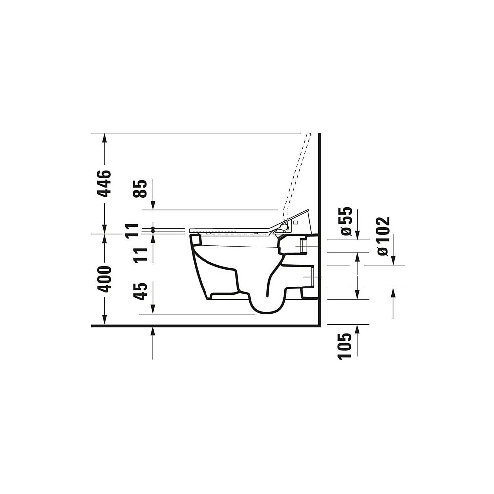 Duravit SensoWash Slim Dusch-WC 539x373mm, Weiß, Absenkautomatik, Fernbedienu... DURAVIT-611000002304300 4053424688756 (Abb. 58)