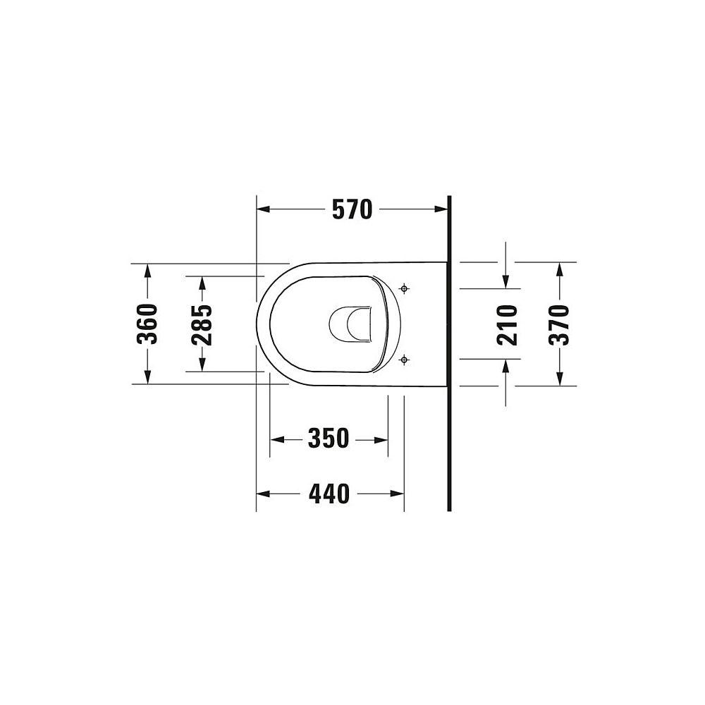 Duravit ME by Starck Wand-WC 570x360x355mm, Weiß Hochglanz, 4,5l, WonderGliss, Ti... DURAVIT-25290900001 4021534966781 (Abb. 35)