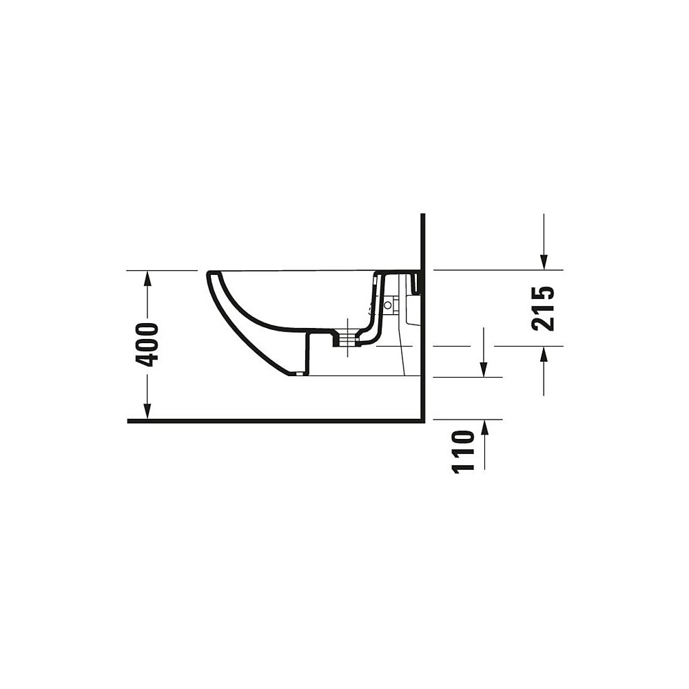 Duravit Architec Wandbidet 580x365x290mm, Weiß Hochglanz, 1 HL, HLB, Überlauf, verd... DURAVIT-2531150000 4021534434389 (Abb. 4)