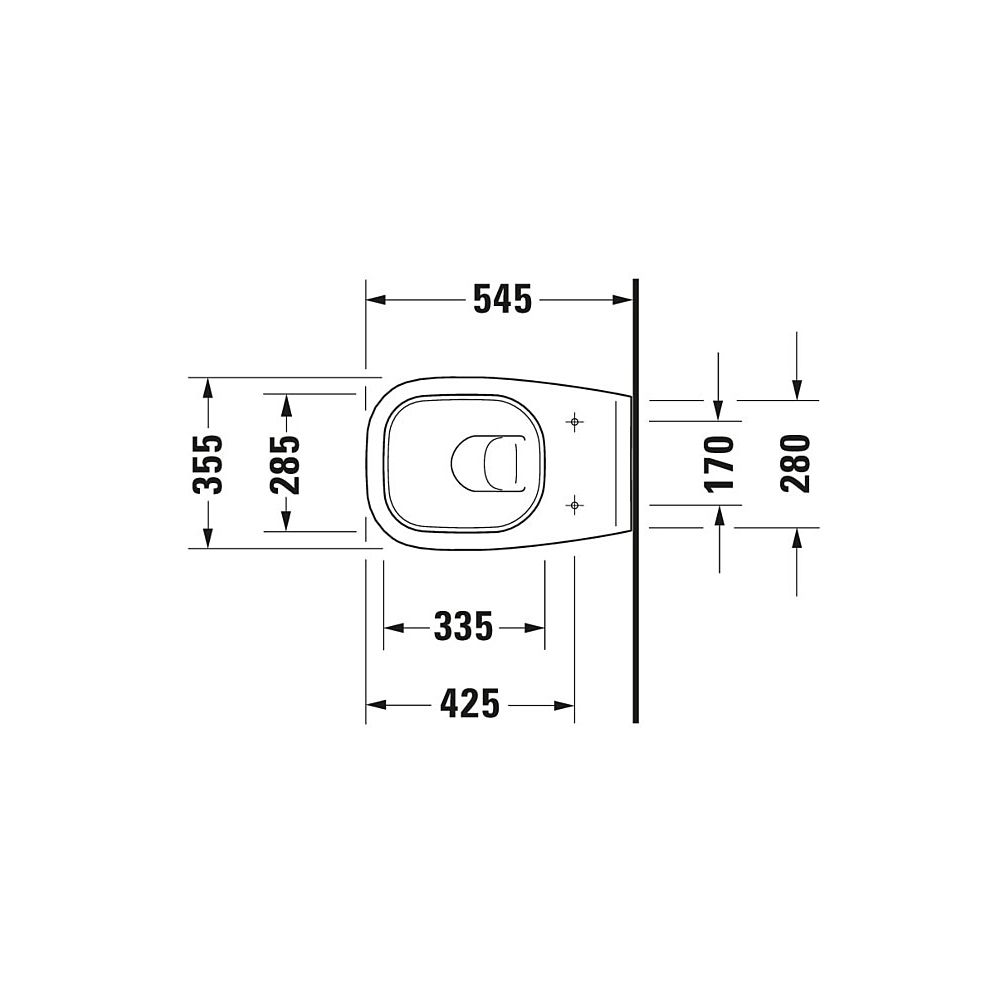 Duravit D-Code Wand-WC 545x355x355mm, Weiß Hochglanz, 4,5l, Tiefspüler, geschlosse... DURAVIT-2535090000 4021534842757 (Abb. 25)