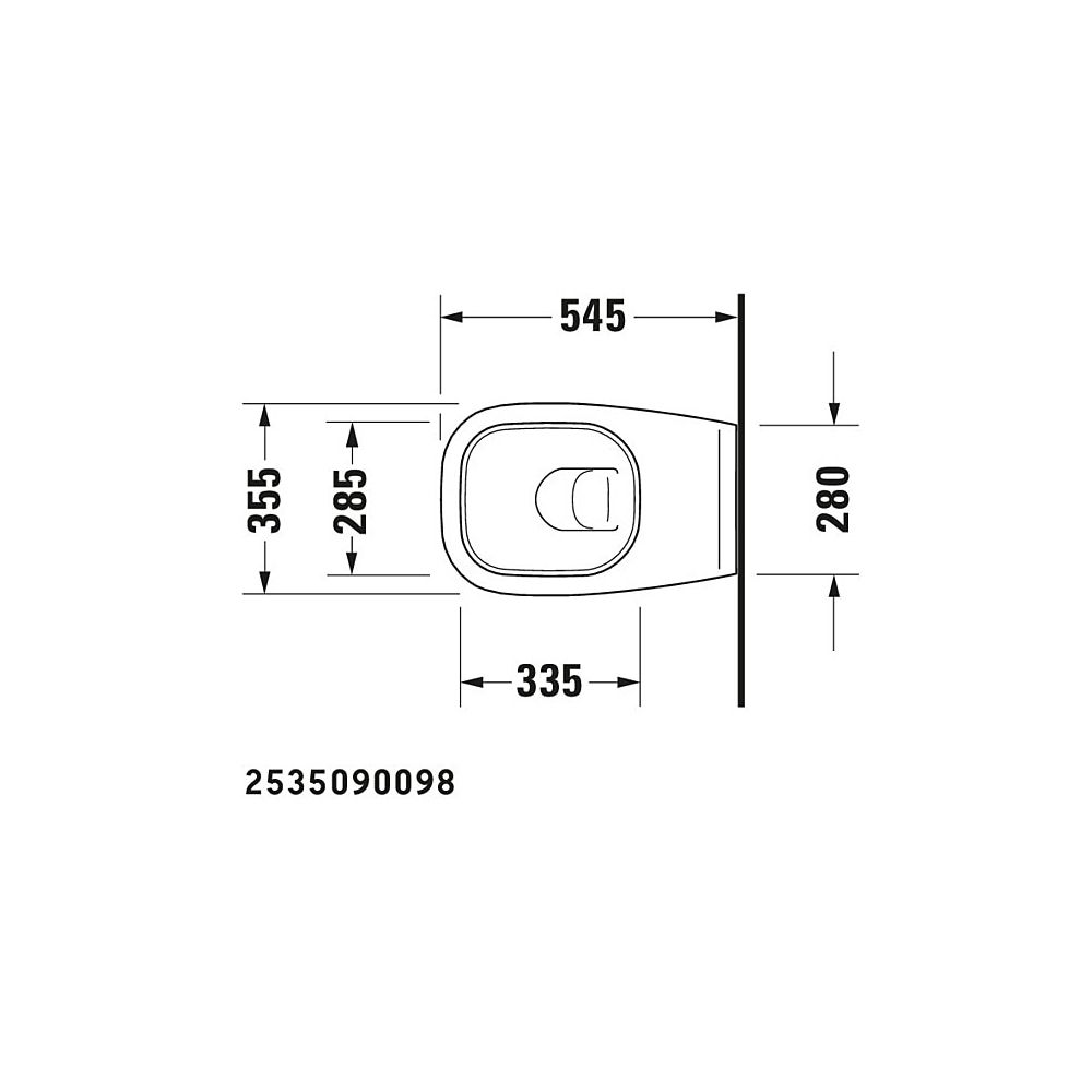 Duravit D-Code Wand-WC 545x355x355mm, Weiß Hochglanz, 4,5l, Tiefspüler, geschlosse... DURAVIT-2535090000 4021534842757 (Abb. 26)
