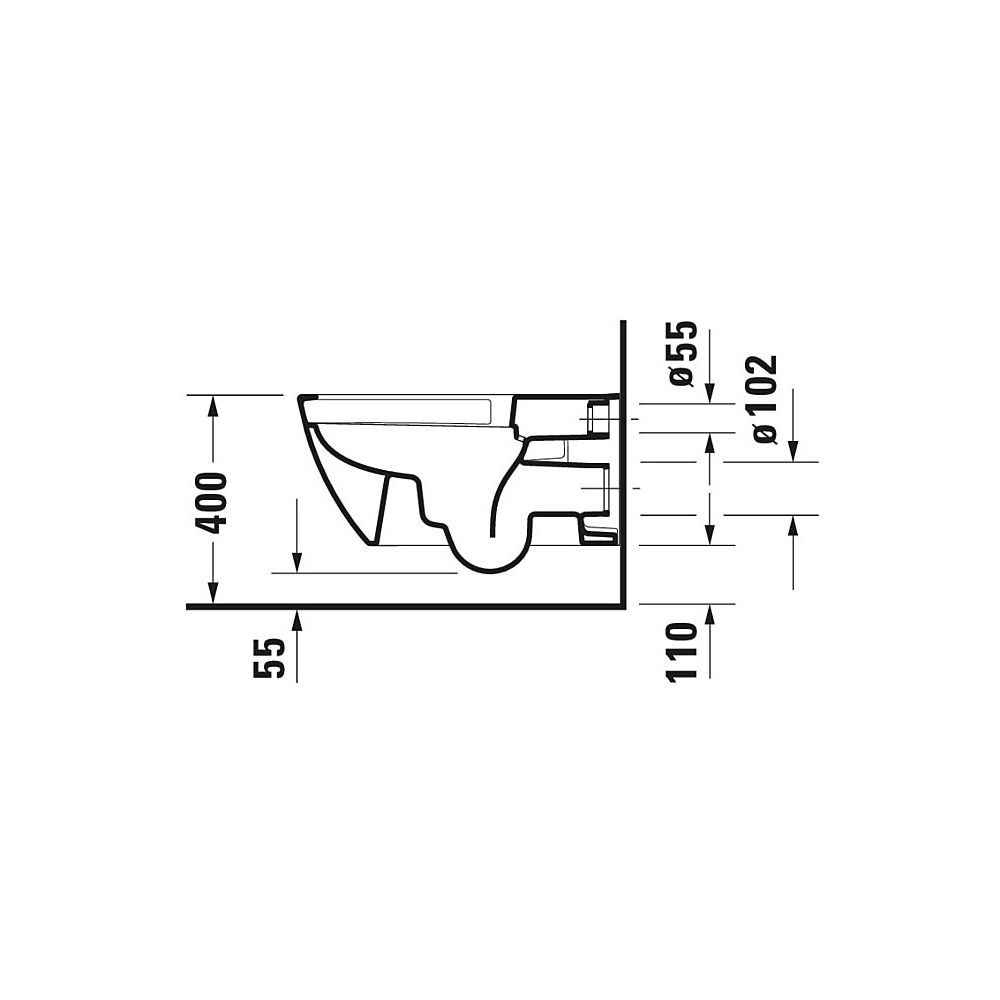 Duravit Happy D.2 Wand-WC 620x365x345mm, Weiß Hochglanz, 4,5l, WonderGliss, Tiefsp... DURAVIT-25500900001 4021534930959 (Abb. 3)