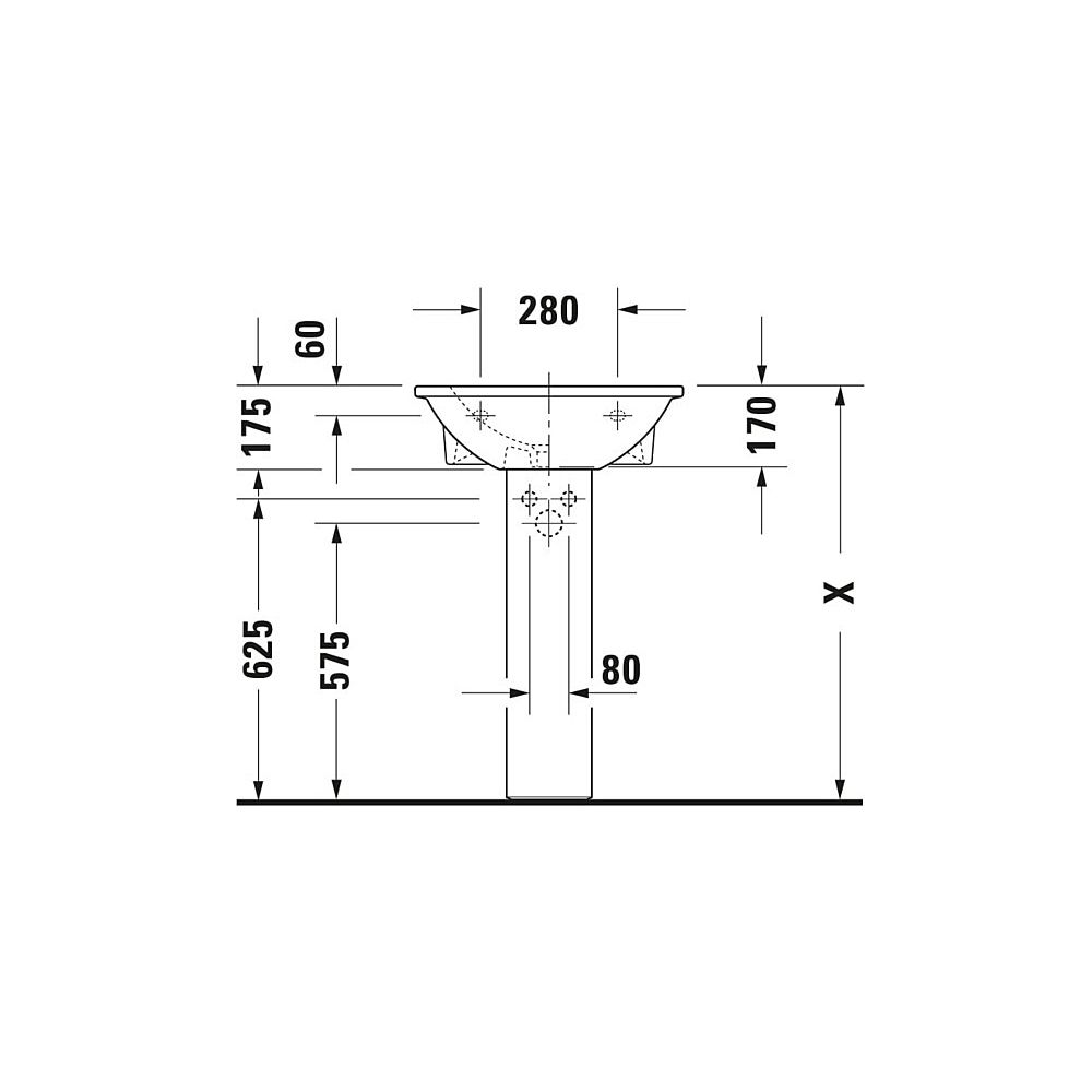 Duravit Waschtisch Darling New 480x550x175mm wandh. Weiß Hochglanz, Halbrund, Wond... DURAVIT-26215500001 4021534606120 (Abb. 4)