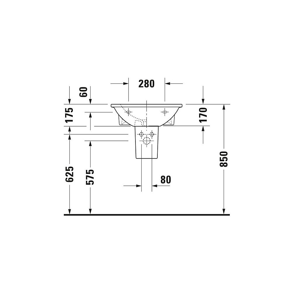 Duravit Waschtisch Darling New 480x550x175mm wandh. Weiß Hochglanz, Halbrund, Wond... DURAVIT-26215500001 4021534606120 (Abb. 5)