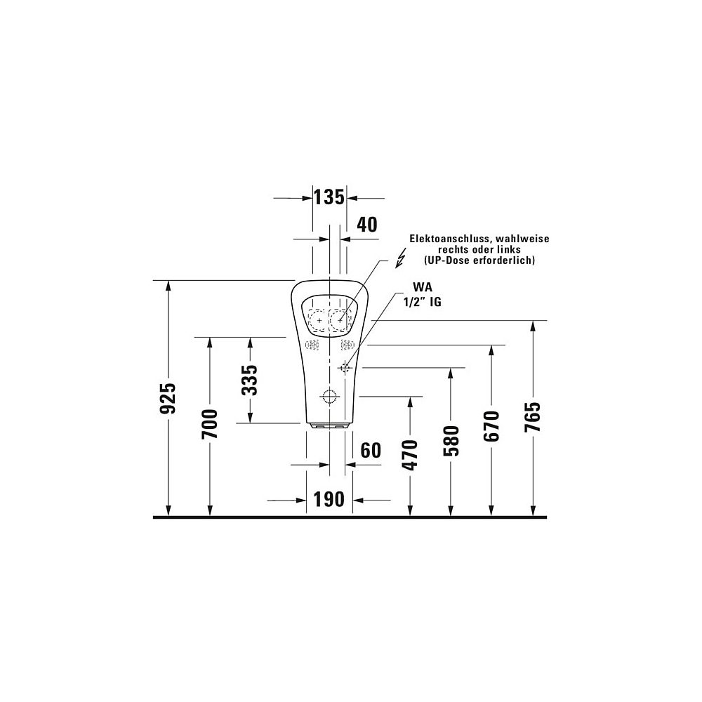 Duravit DuraStyle Elektronisches Urinal 340x300x580mm, Weiß Hochglanz, WonderGliss... DURAVIT-28043100931 4021534923395 (Abb. 6)