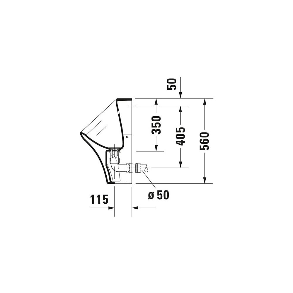 Duravit DuraStyle Urinal 340x300x560mm Weiß Hochglanz WonderGliss, Rimless, Verdrä... DURAVIT-28063000001 4021534863882 (Abb. 5)