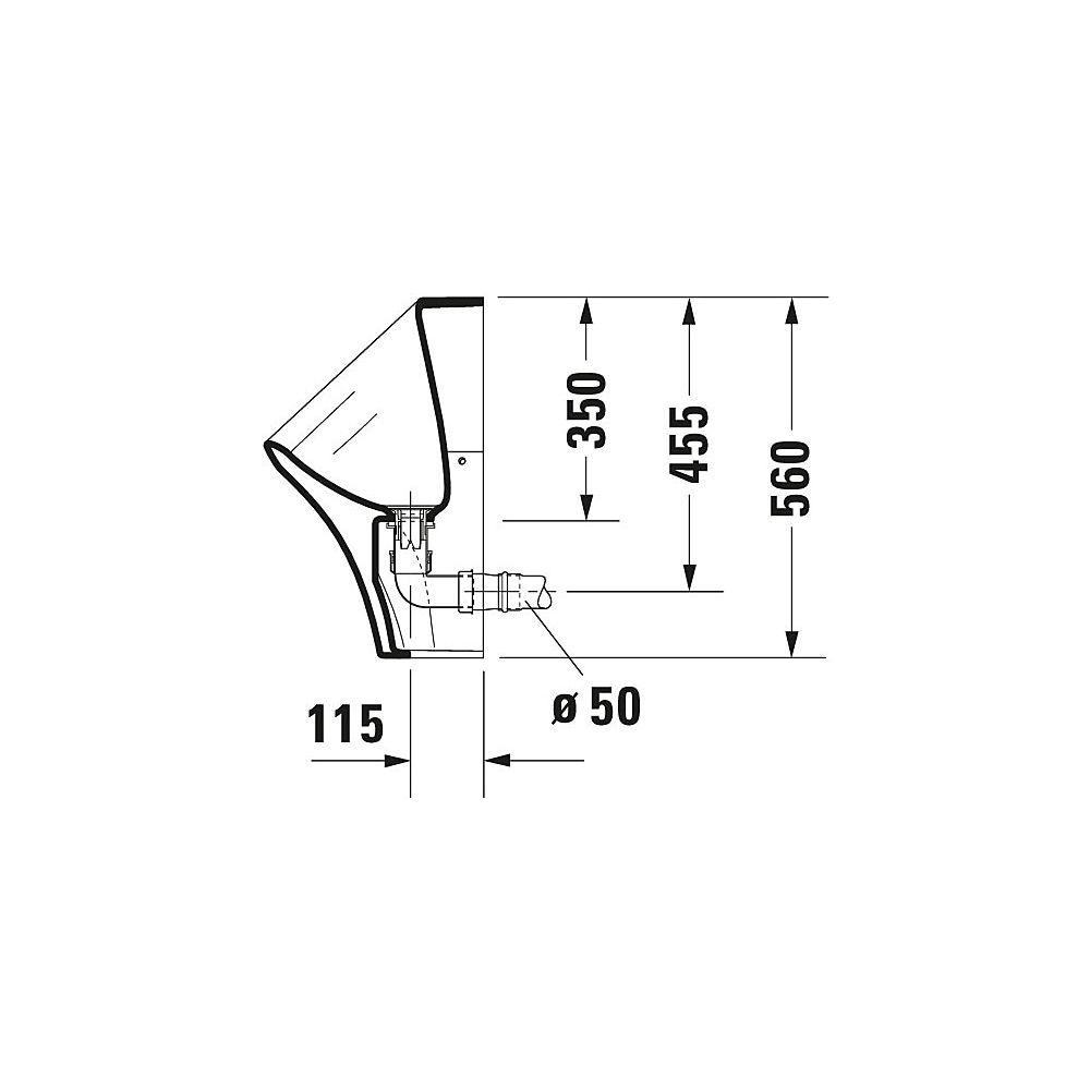 Duravit Wasserloses Urinal DuraStyle 340x300x560mm, Weiß Hochglanz, mit Befestigung... DURAVIT-2808300000 4021534870927 (Abb. 4)