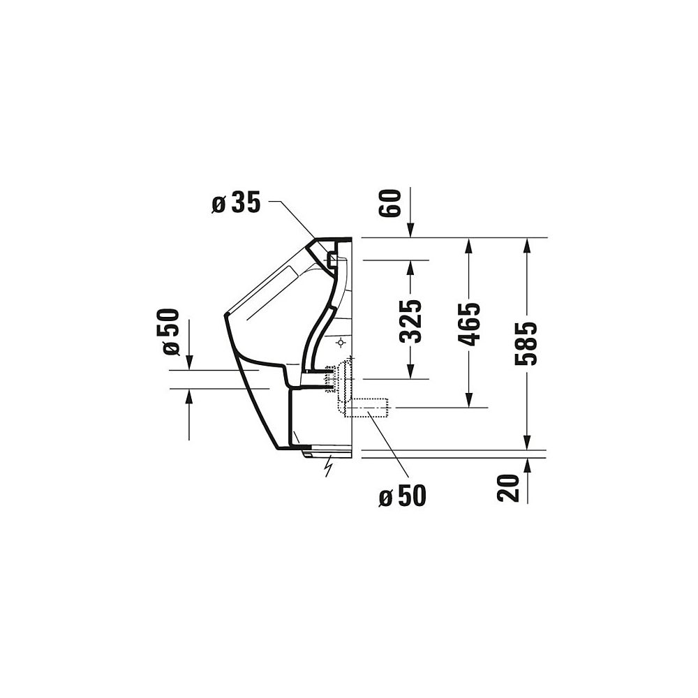 Duravit ME by Starck Elektronisches Urinal 350x300x605mm, Weiß Hochglanz, Batterie,... DURAVIT-2809310000 4053424052373 (Abb. 4)