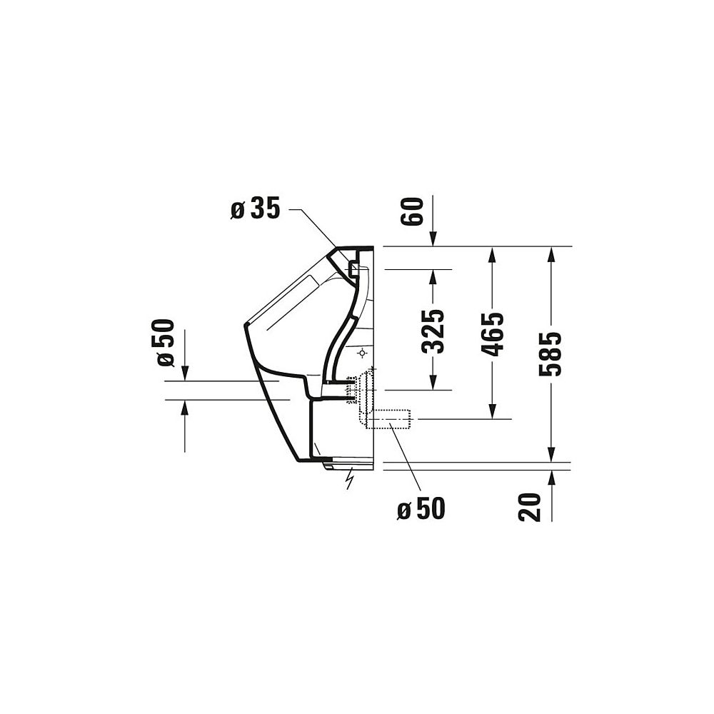 Duravit ME by Starck Elektronisches Urinal 350x300x605mm, Weiß Hochglanz, Batterie,... DURAVIT-2809310000 4053424052373 (Abb. 5)