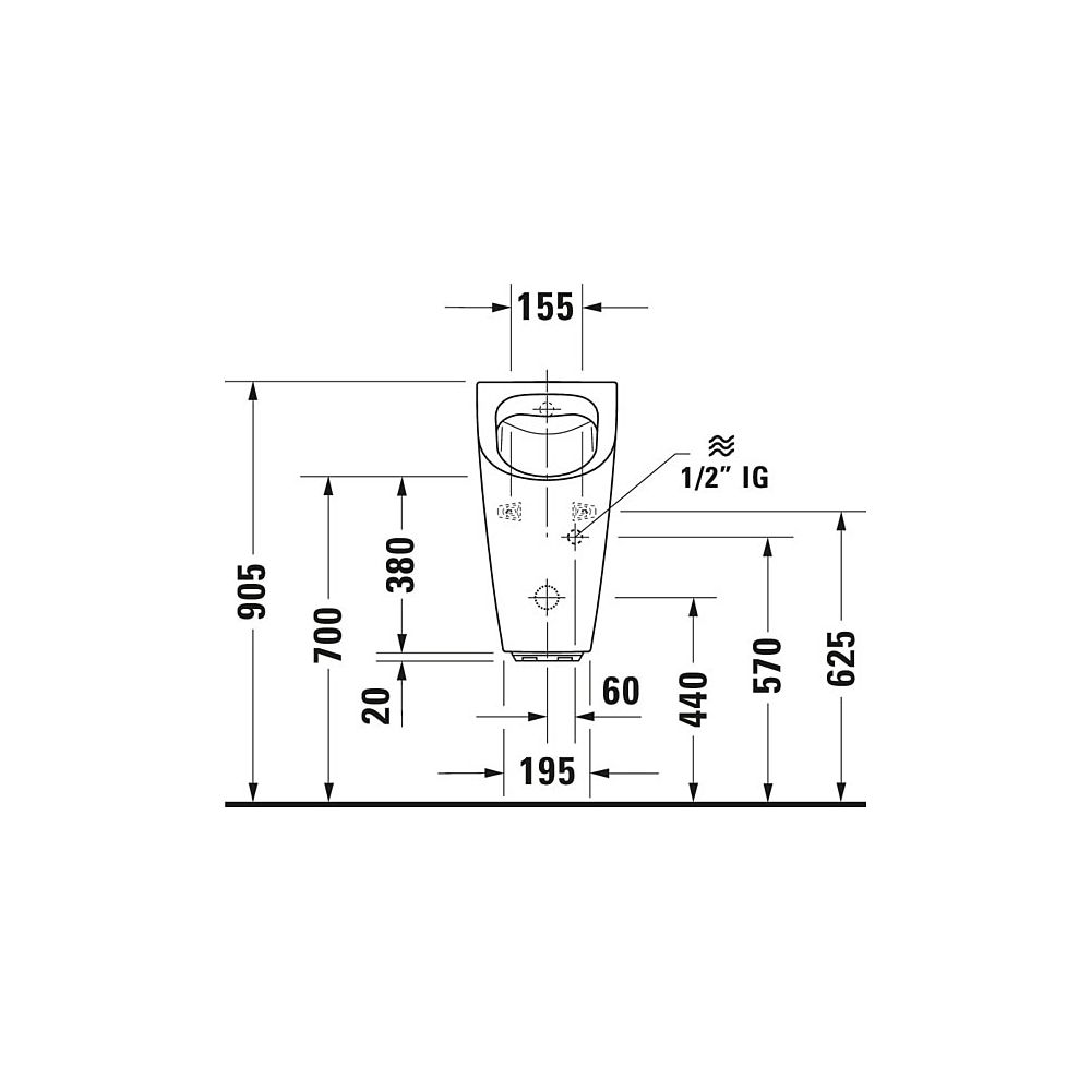 Duravit ME by Starck Elektronisches Urinal 350x300x605mm, Weiß Hochglanz, Batterie,... DURAVIT-2809310000 4053424052373 (Abb. 6)
