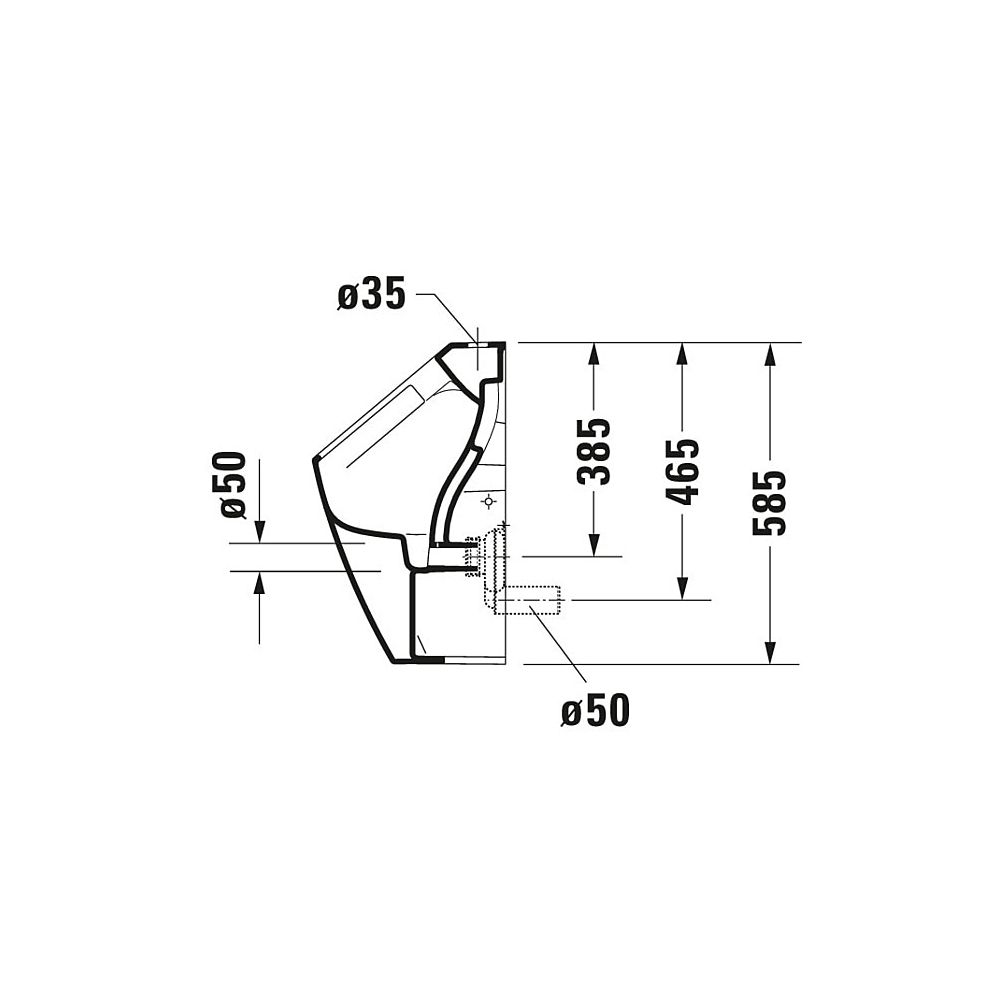 Duravit ME by Starck Urinal 350x300x585mm Weiß Hochglanz Rimless, Absauger, senkrec... DURAVIT-2815300000 4053424056173 (Abb. 4)