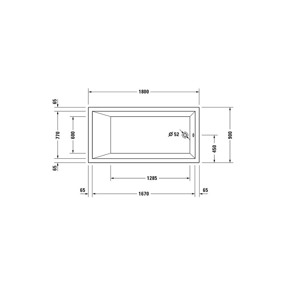 Duravit Starck Wannen Badewanne 485x900x1800mm, 301l, Weiß glänzend, Rechtecki... DURAVIT-700050000000000 4021534306372 (Abb. 2)